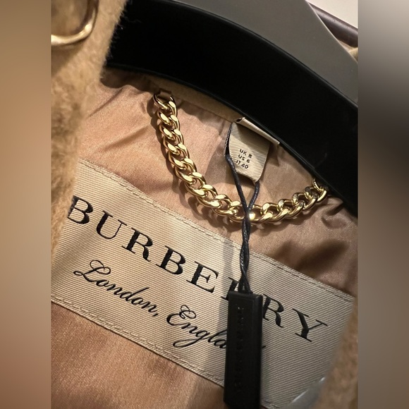 NWT Burberry Wool Cashmere Camel Honey Trench Coat Size 40 - Picture 5 of 7